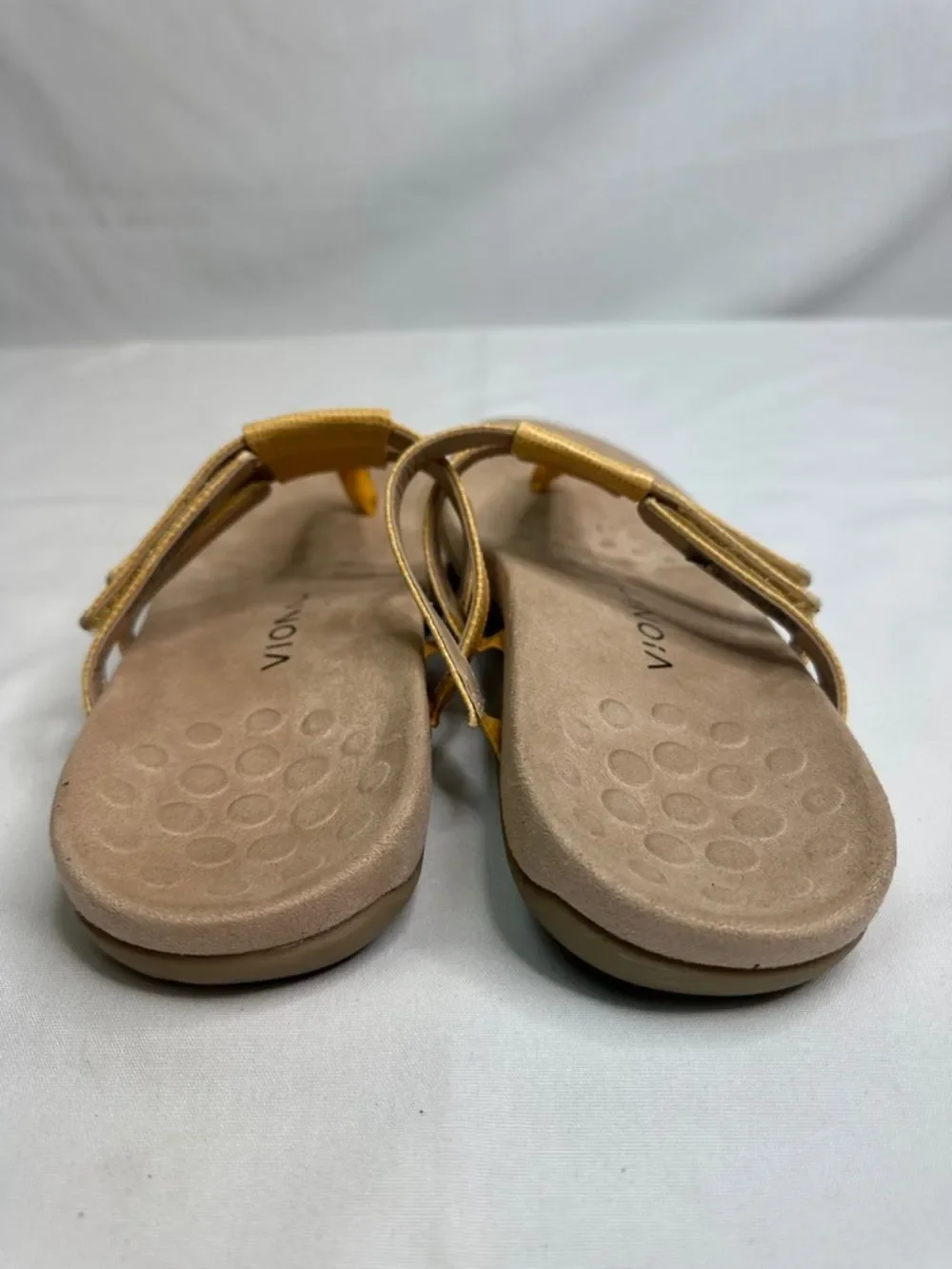 Vionic Yellow Strappy Toe-Post Sandals